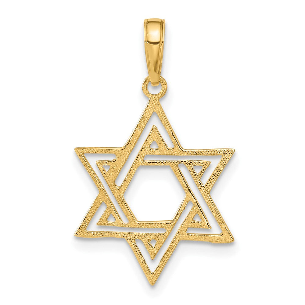 14K Gelbgold Stern Of David Anhänger