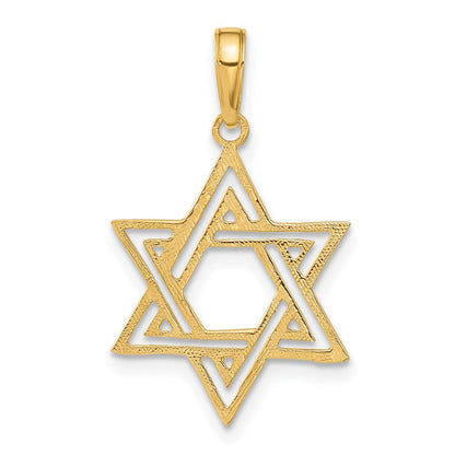 14K Gelbgold Stern Of David Anhänger