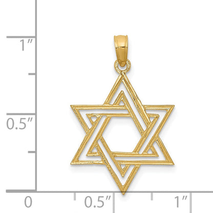 14K Gelbgold Stern Of David Anhänger