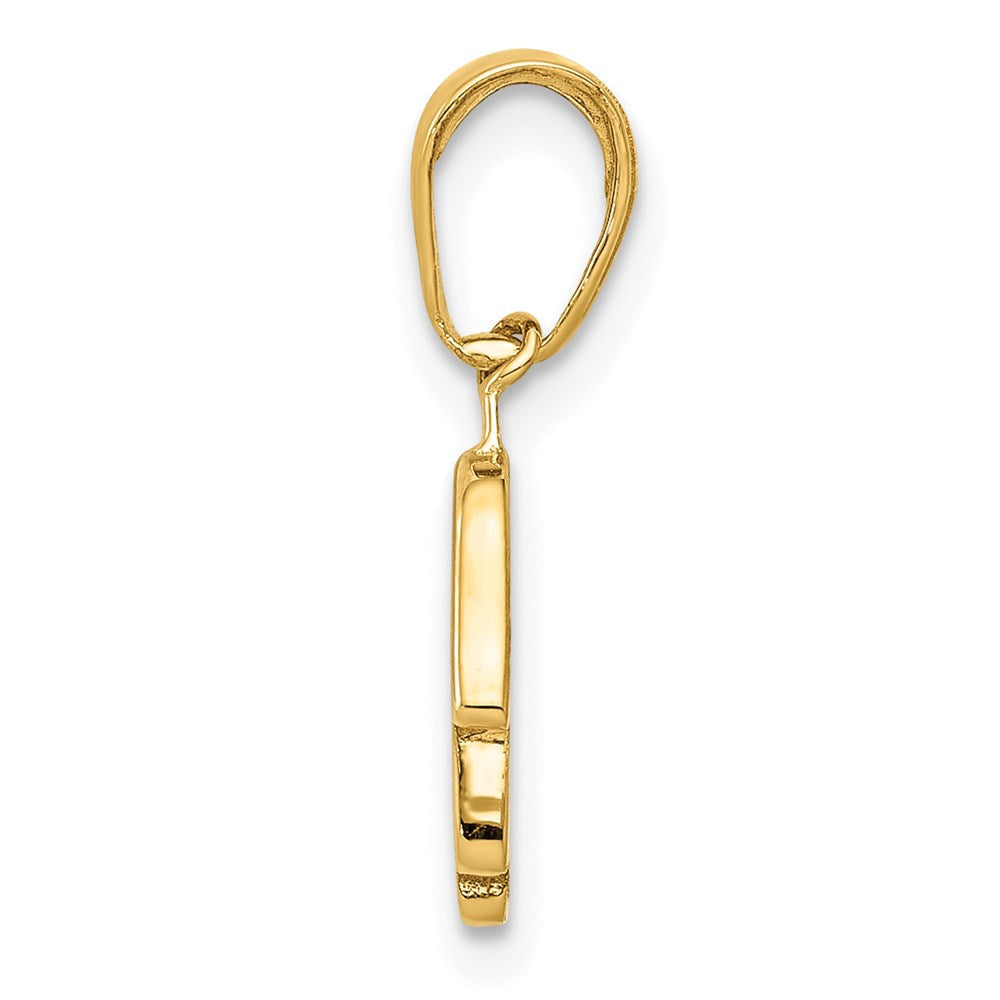 14K Gelbgold Klein Massiv Hamsa Anhänger