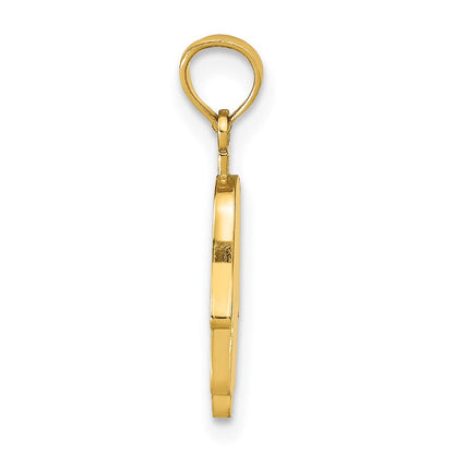 14K Gelbgold Groß Massiv Hamsa Anhänger