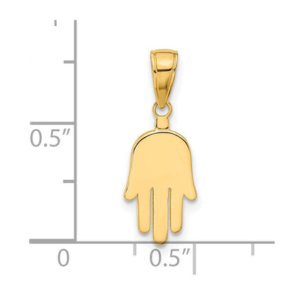 14K Gelbgold Groß Massiv Hamsa Anhänger