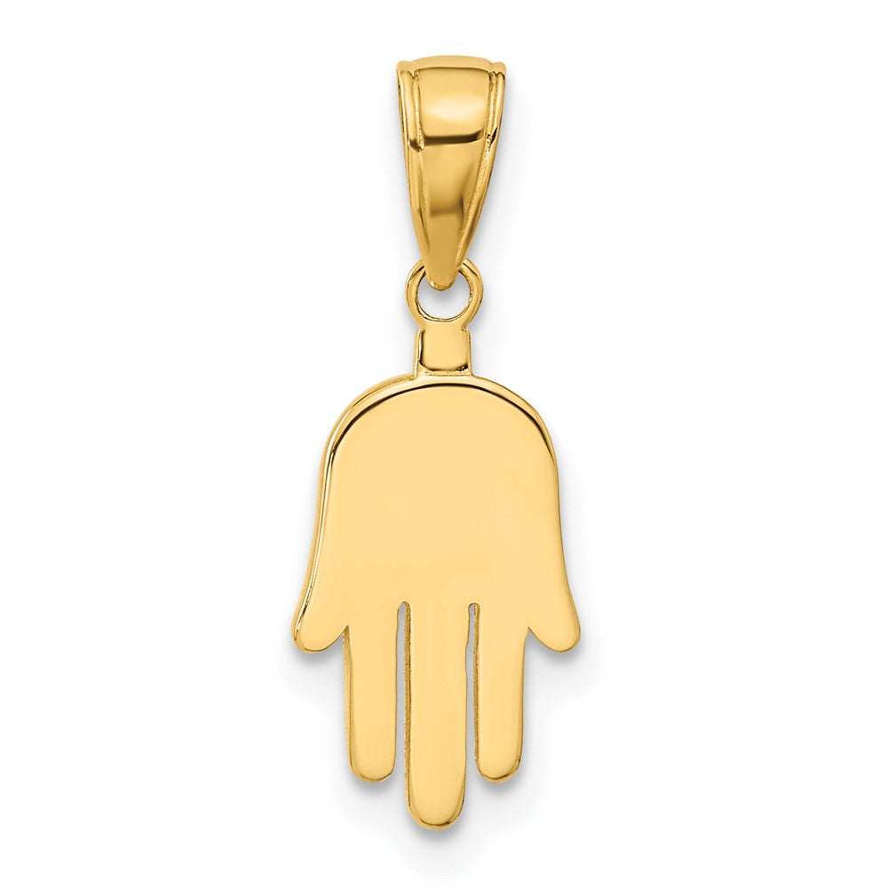 14K Gelbgold Groß Massiv Hamsa Anhänger