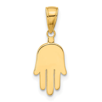 14K Gelbgold Groß Massiv Hamsa Anhänger