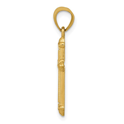 14K Gelbgold Passion Kreuz Anhänger