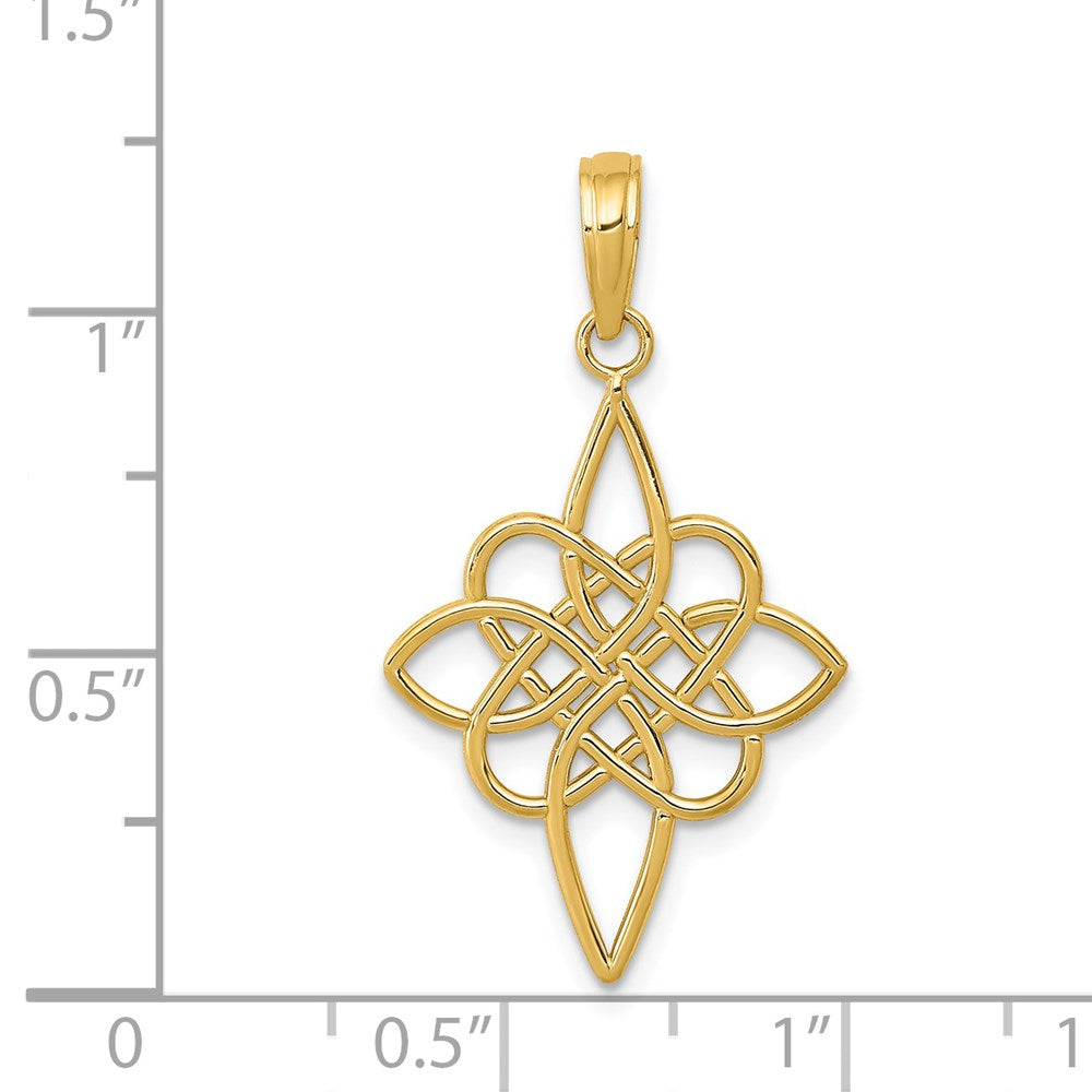 14K Gelbgold Keltisch Knoten Anhänger