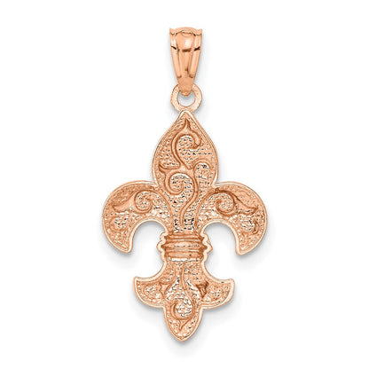 14K Roségold Fleur De Lis Anhänger