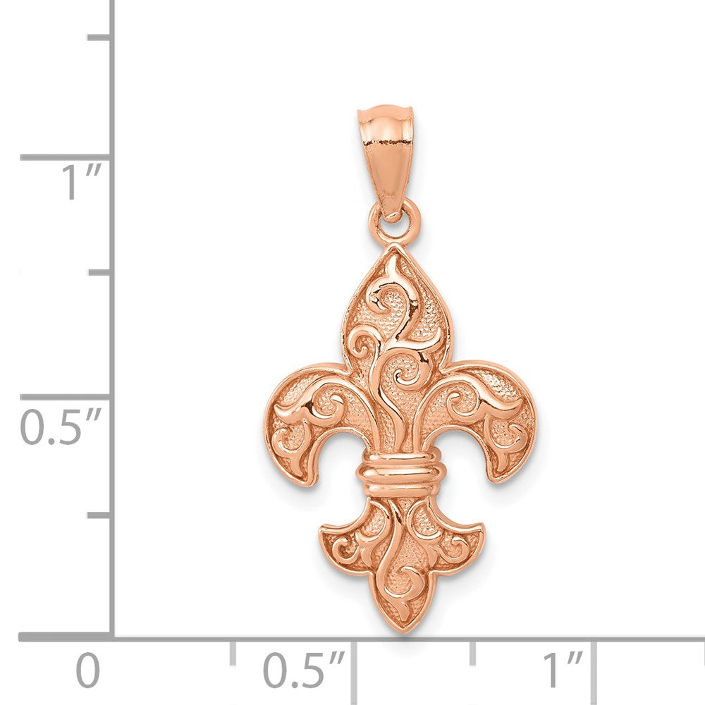 14K Roségold Fleur De Lis Anhänger