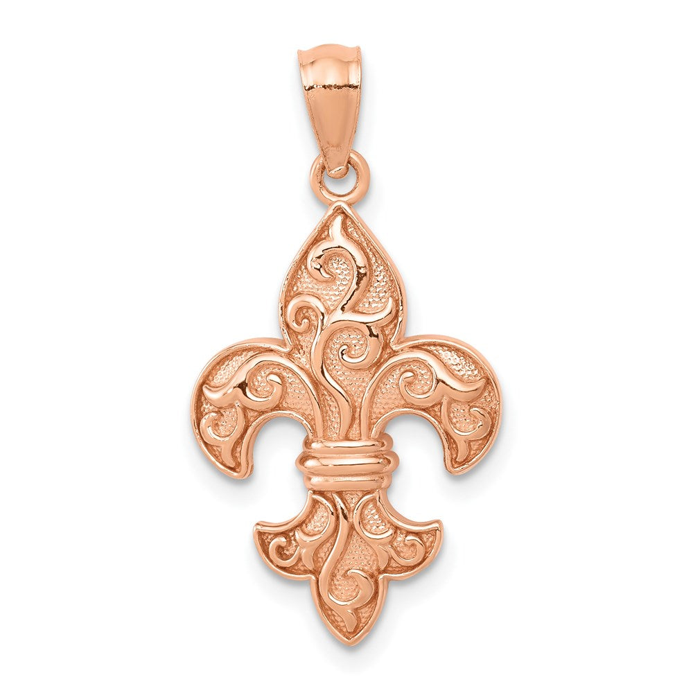 14K Roségold Fleur De Lis Anhänger
