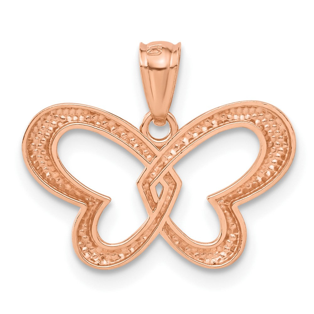 14K Roségold mit Rhodium Schmetterling Anhänger