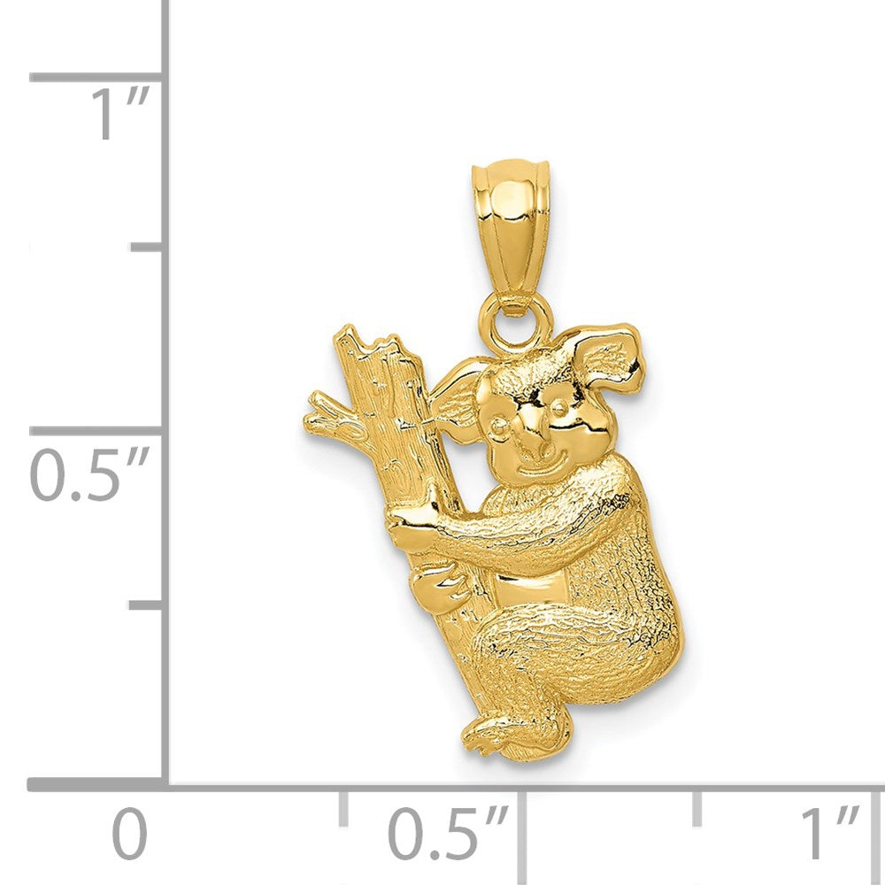 14K Gelbgold Strukturiert Koala Anhänger
