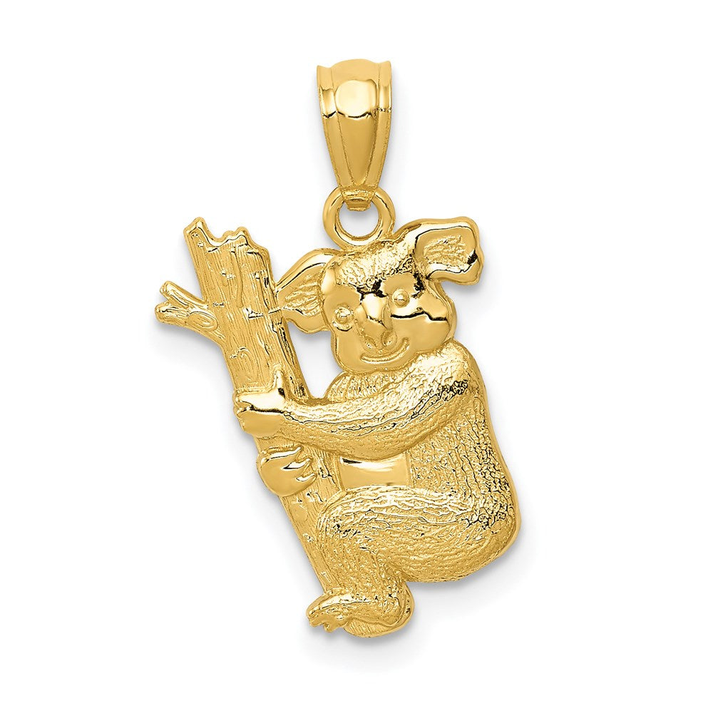 14K Gelbgold Strukturiert Koala Anhänger
