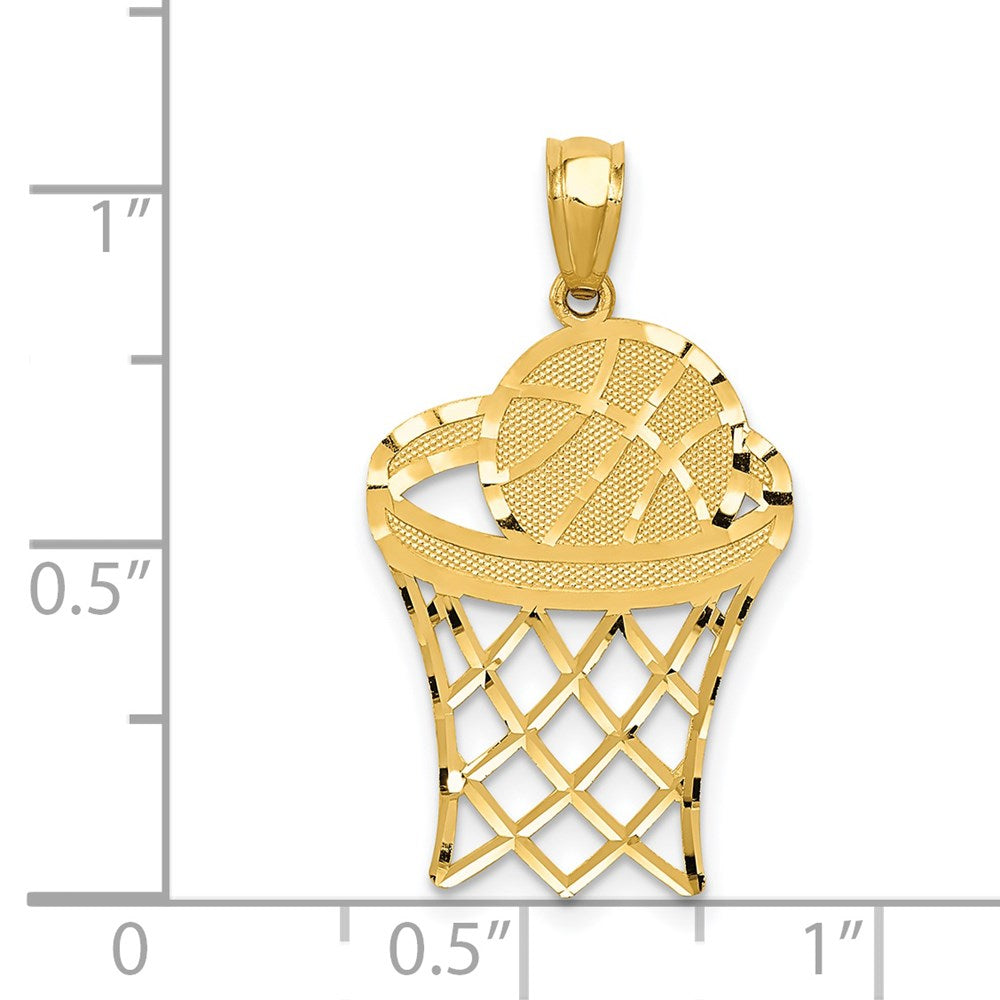 14K Gelbgold Basketball Anhänger