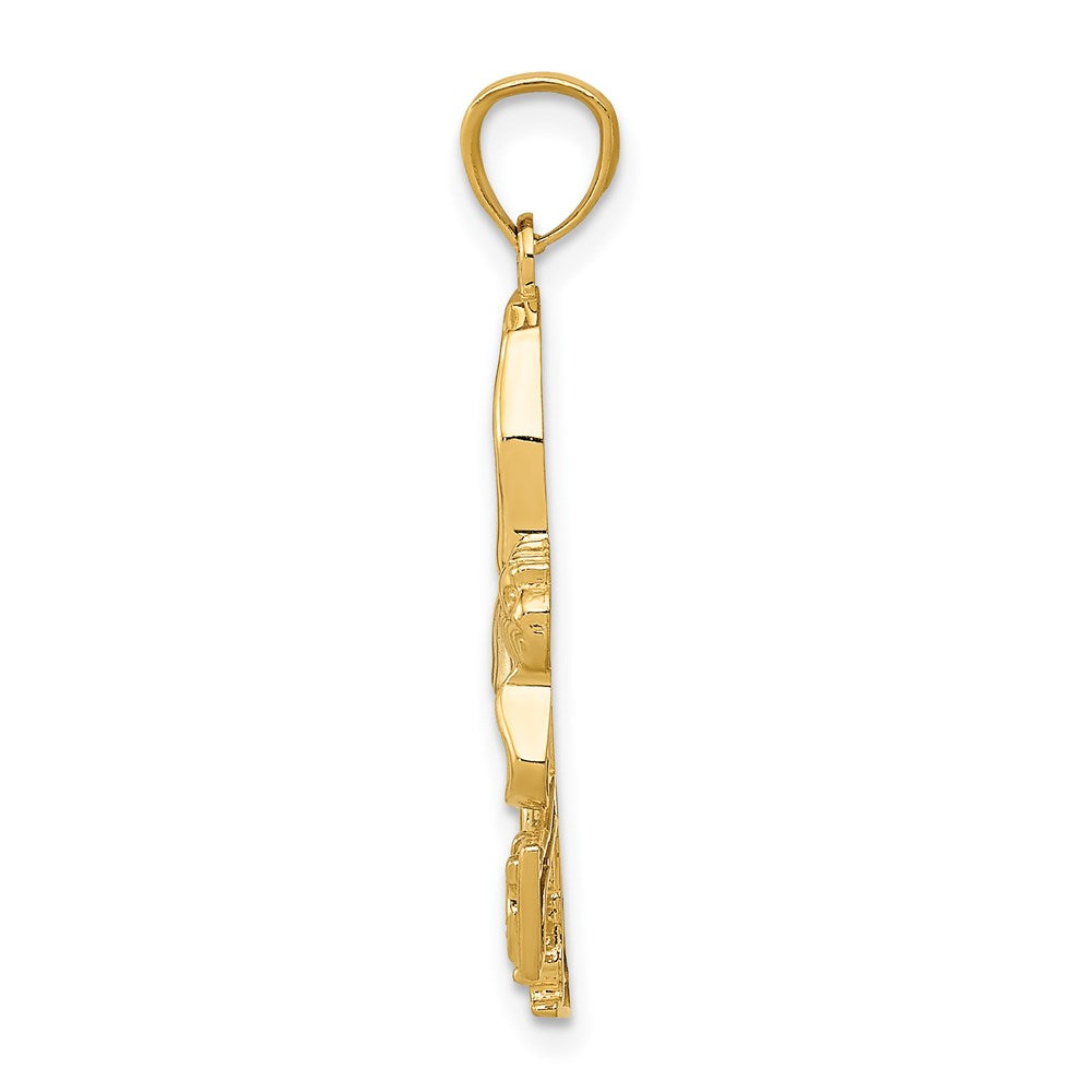 14K Gelb & Rhodium mit Eis Skater Anhänger