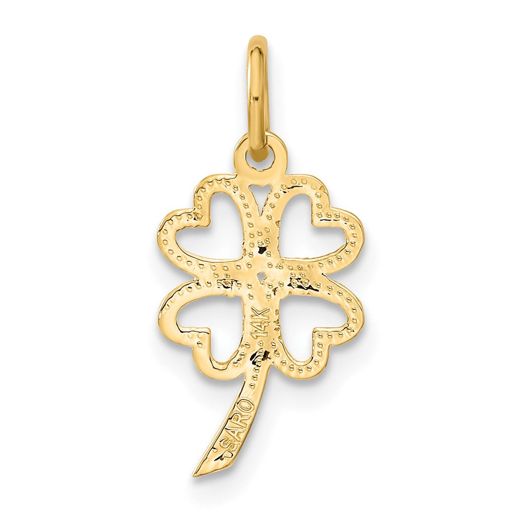 14K Gelbgold 4 Blatt Klee Charm