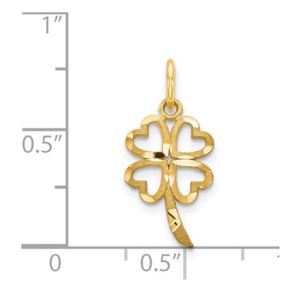 14K Gelbgold 4 Blatt Klee Charm