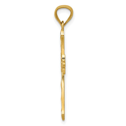 14K Gelbgold Kreuz Anhänger
