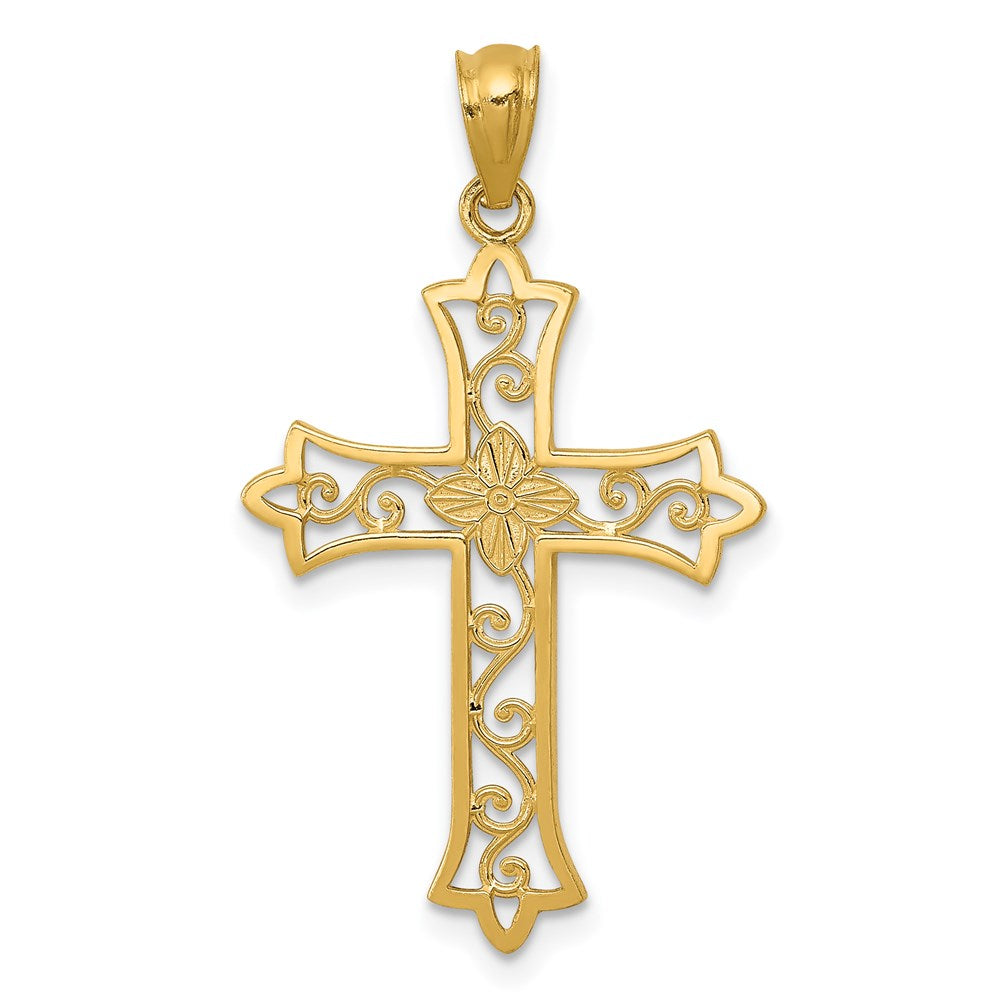 14K Gelbgold Kreuz Anhänger