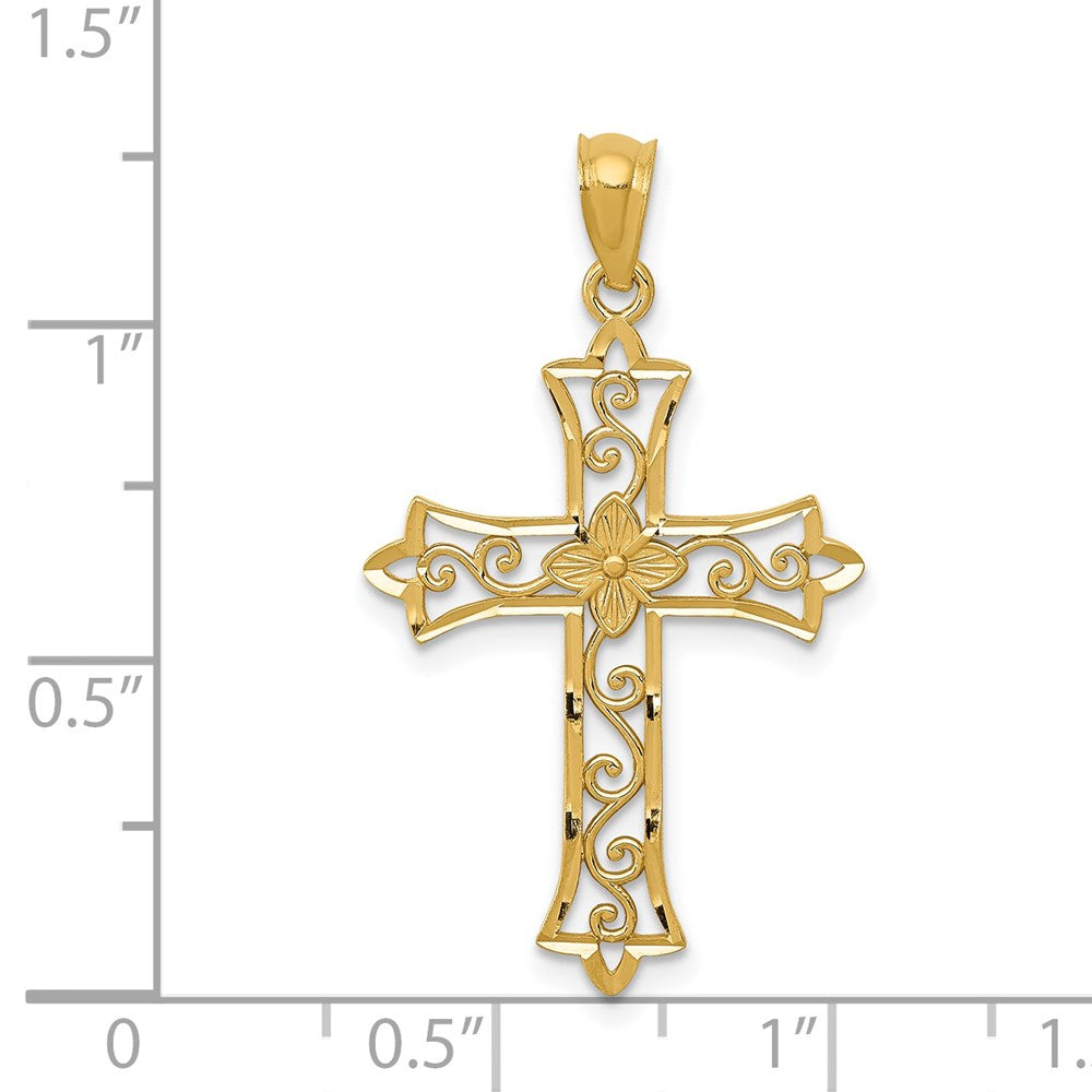 14K Gelbgold Kreuz Anhänger