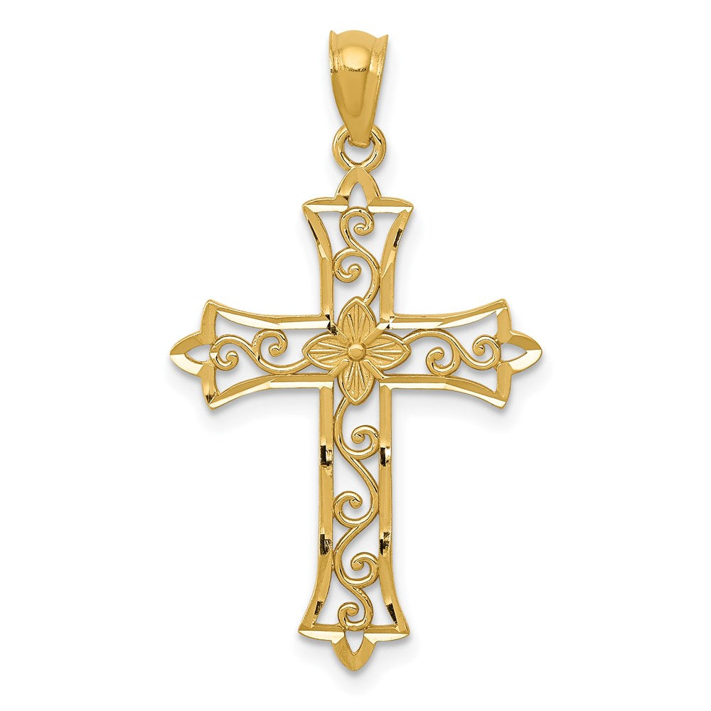 14K Gelbgold Kreuz Anhänger