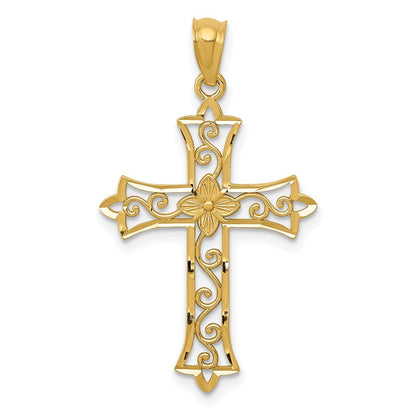 14K Gelbgold Kreuz Anhänger