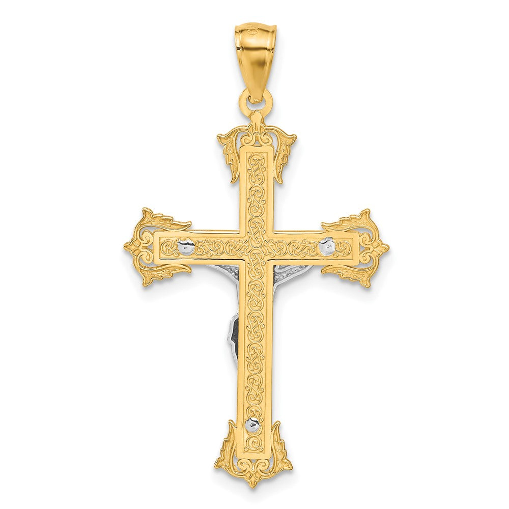 14K Bicolor Gold Kruzifix-Anhänger