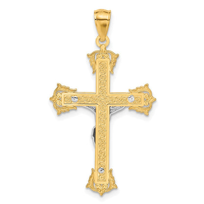 14K Bicolor Gold Kruzifix-Anhänger