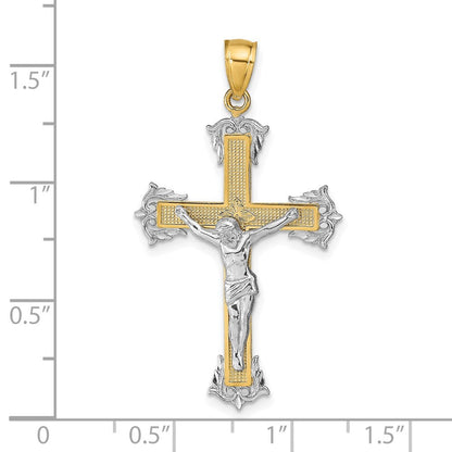 14K Bicolor Gold Kruzifix-Anhänger