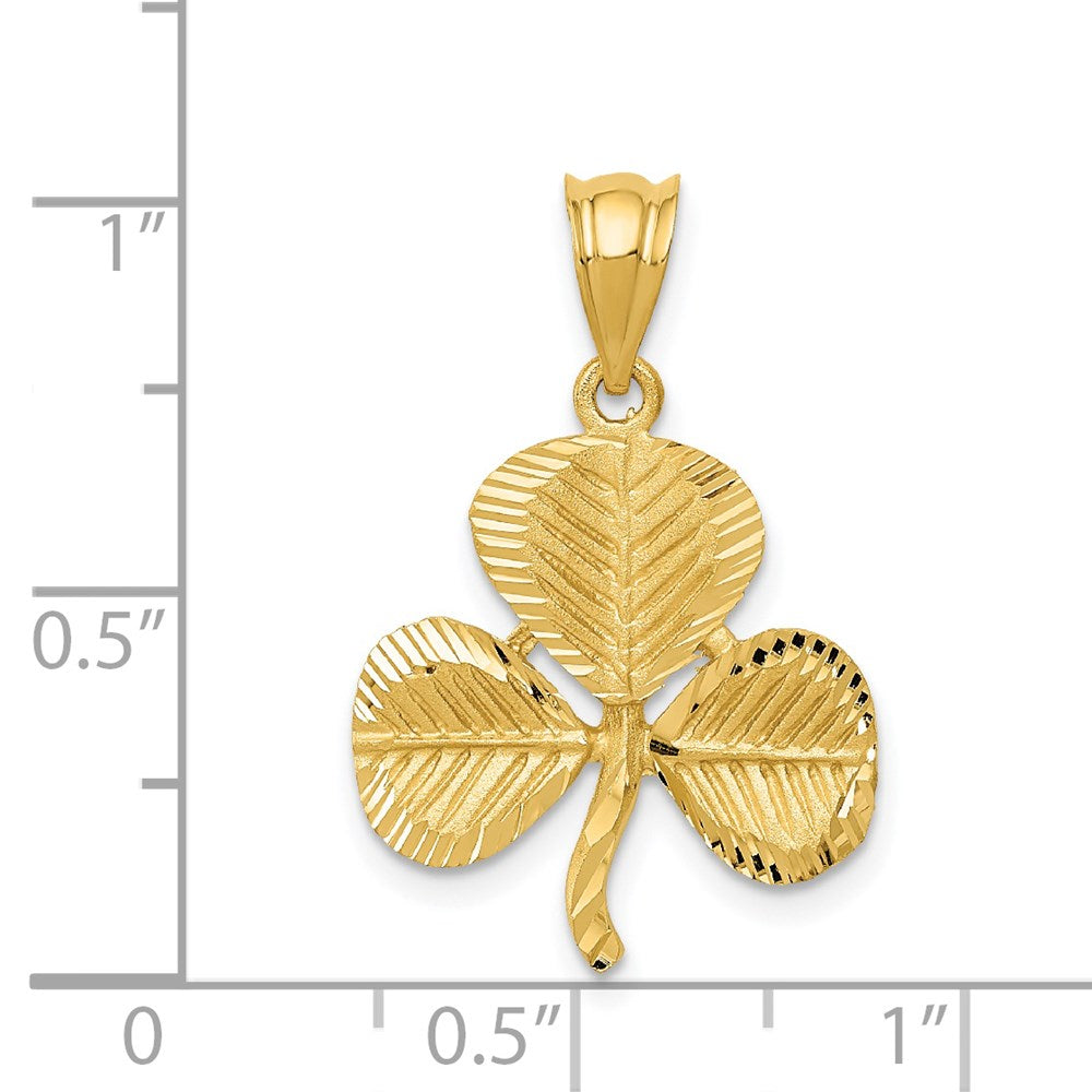 14K Gelbgold Kleeblatt-Charm