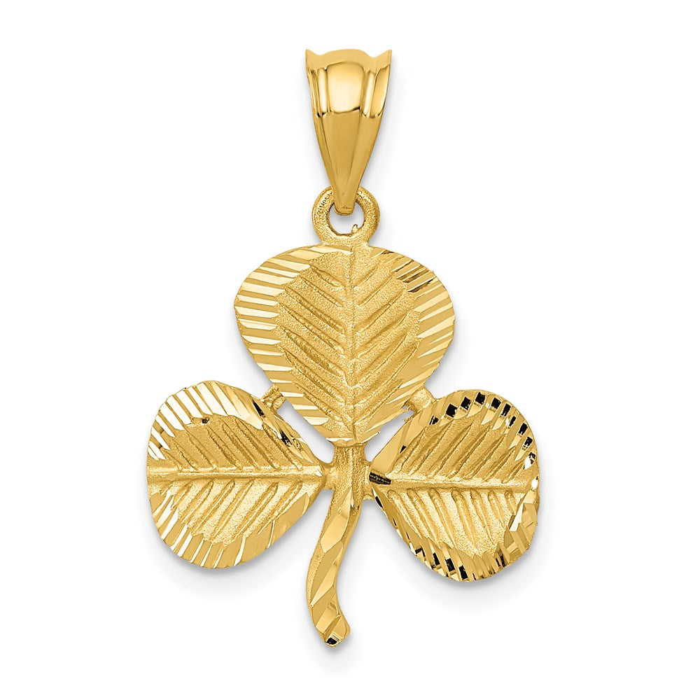 14K Gelbgold Kleeblatt-Charm
