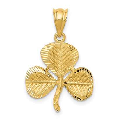 14K Gelbgold Kleeblatt-Charm