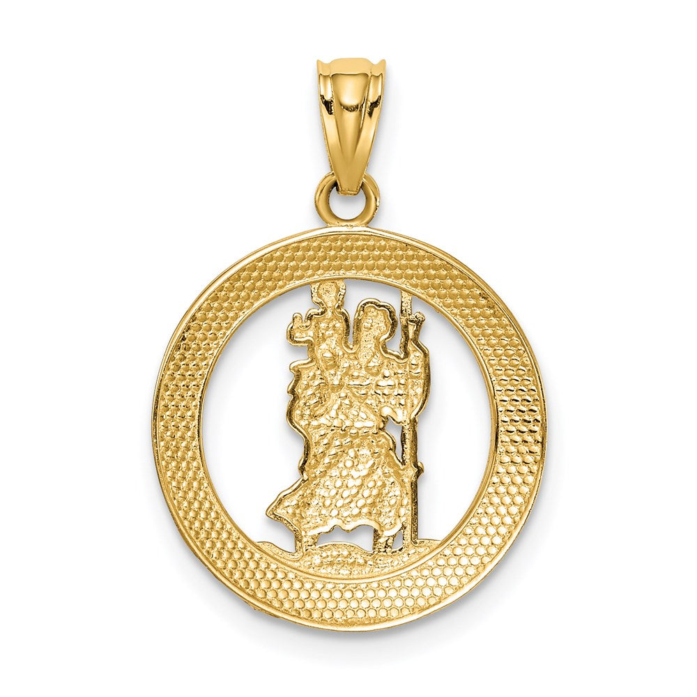 14K Gelb & Rhodium mit Rhodium St Christopher Anhänger