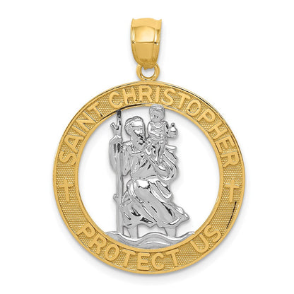 14K Gelb- und Rhodiumgold mit Rhodium St.-Christopherus-Anhänger