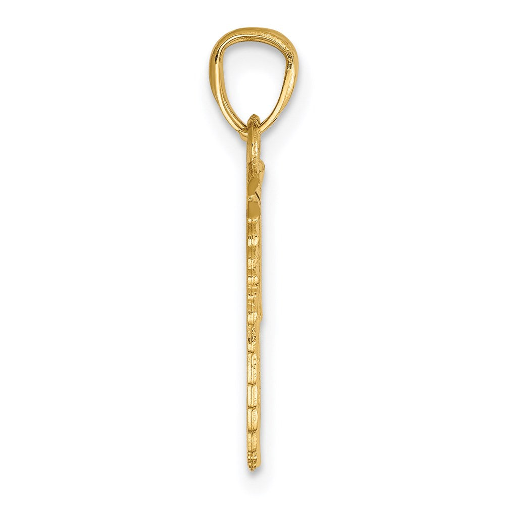 14K Gelbgold Break Apart Diamantiert Flügel Anhänger