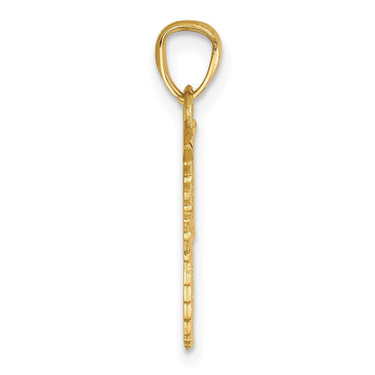 14K Gelbgold Break Apart Diamantiert Flügel Anhänger
