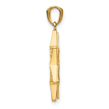 14k Bicolor-Gold Davidstern-Anhänger