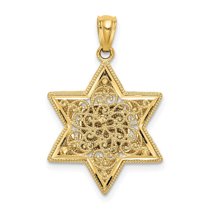 14k Bicolor-Gold Davidstern-Anhänger