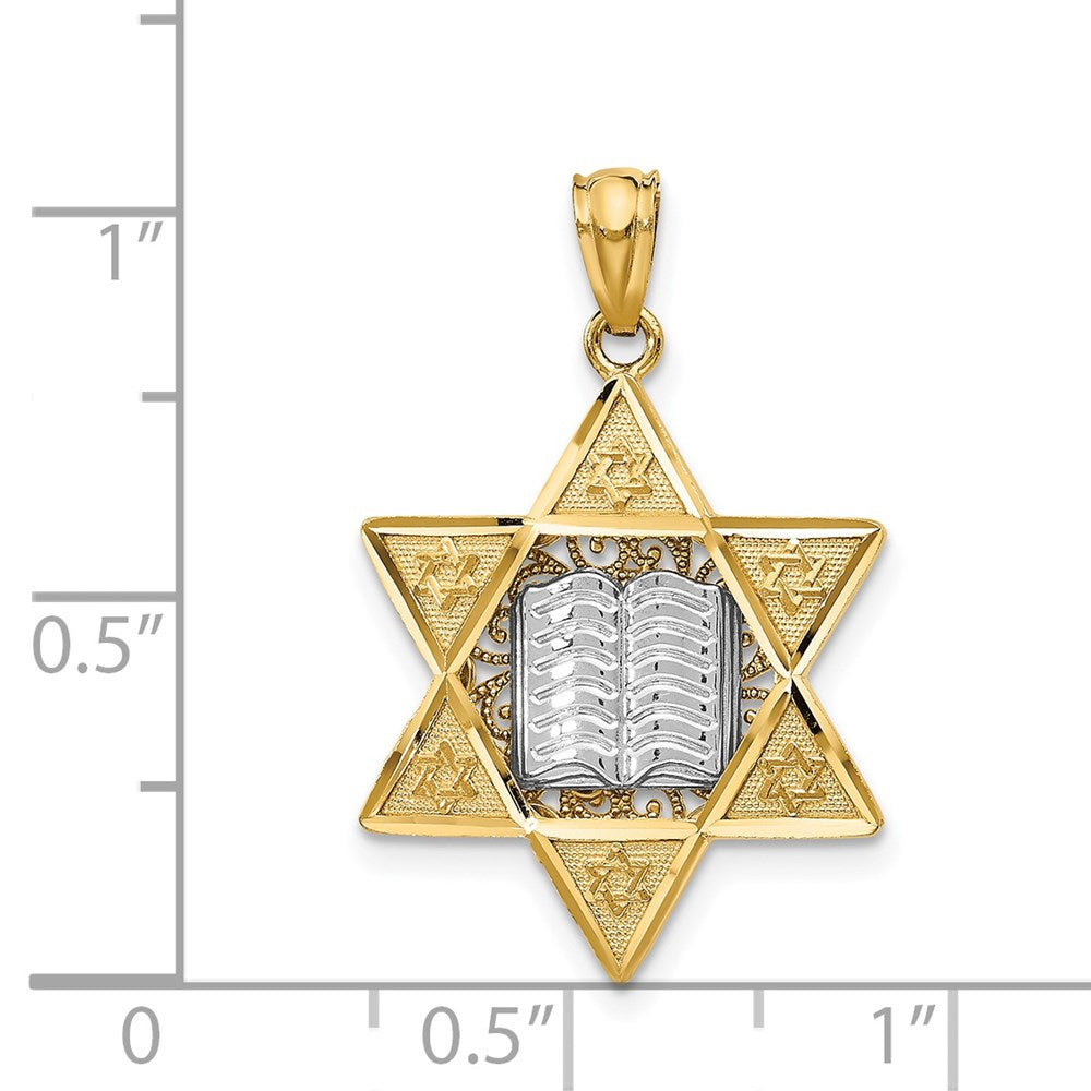 14k Bicolor-Gold Davidstern-Anhänger