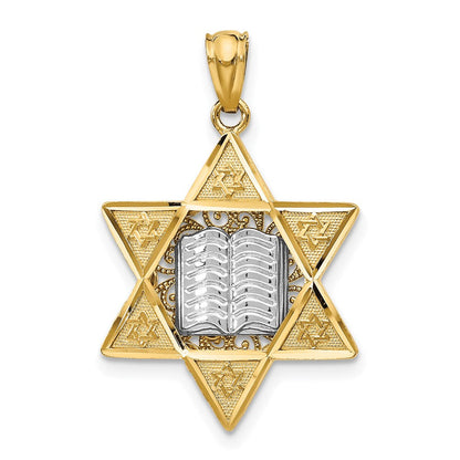 14k Bicolor-Gold Davidstern-Anhänger