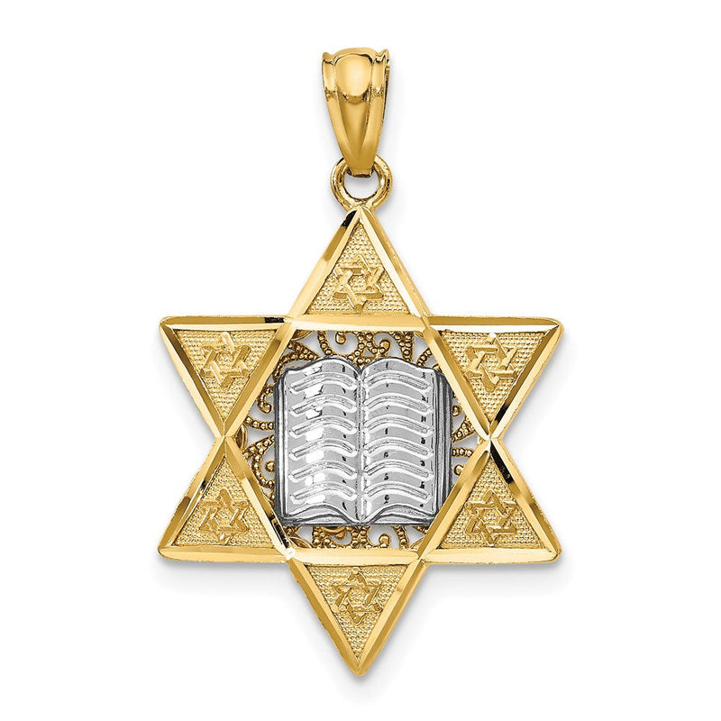 14k Bicolor-Gold Davidstern-Anhänger