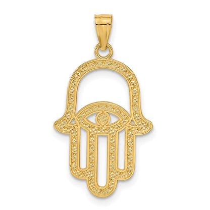 14K Gelb & Rhodium mit Hamsa Anhänger