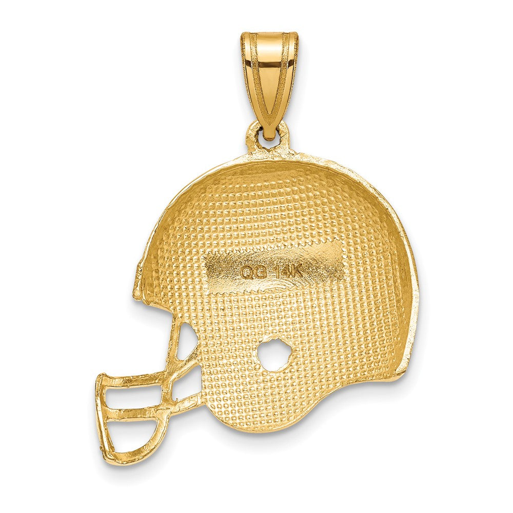 14K Gelbgold Poliert Football-Helm-Anhänger