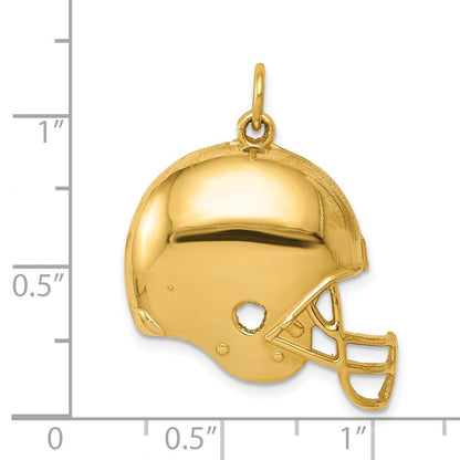 14K Gelbgold Poliert Football-Helm-Anhänger