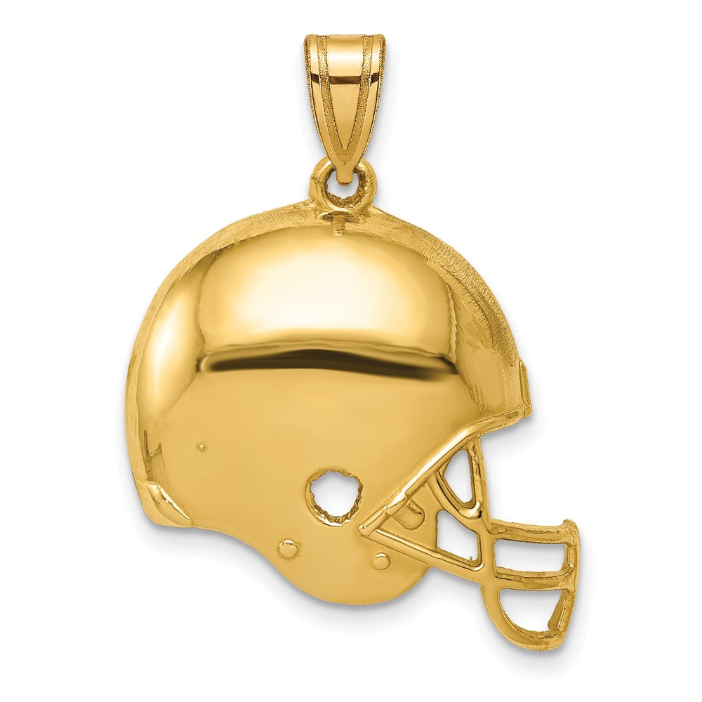 14K Gelbgold Poliert Football-Helm-Anhänger