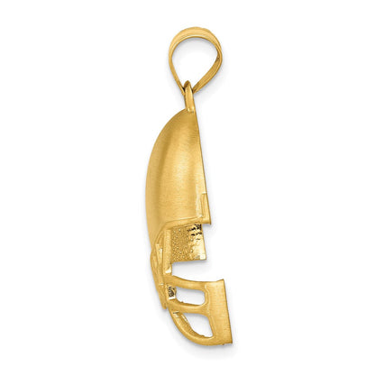 14K Gelbgold Football-Helm-Anhänger, gebürstet