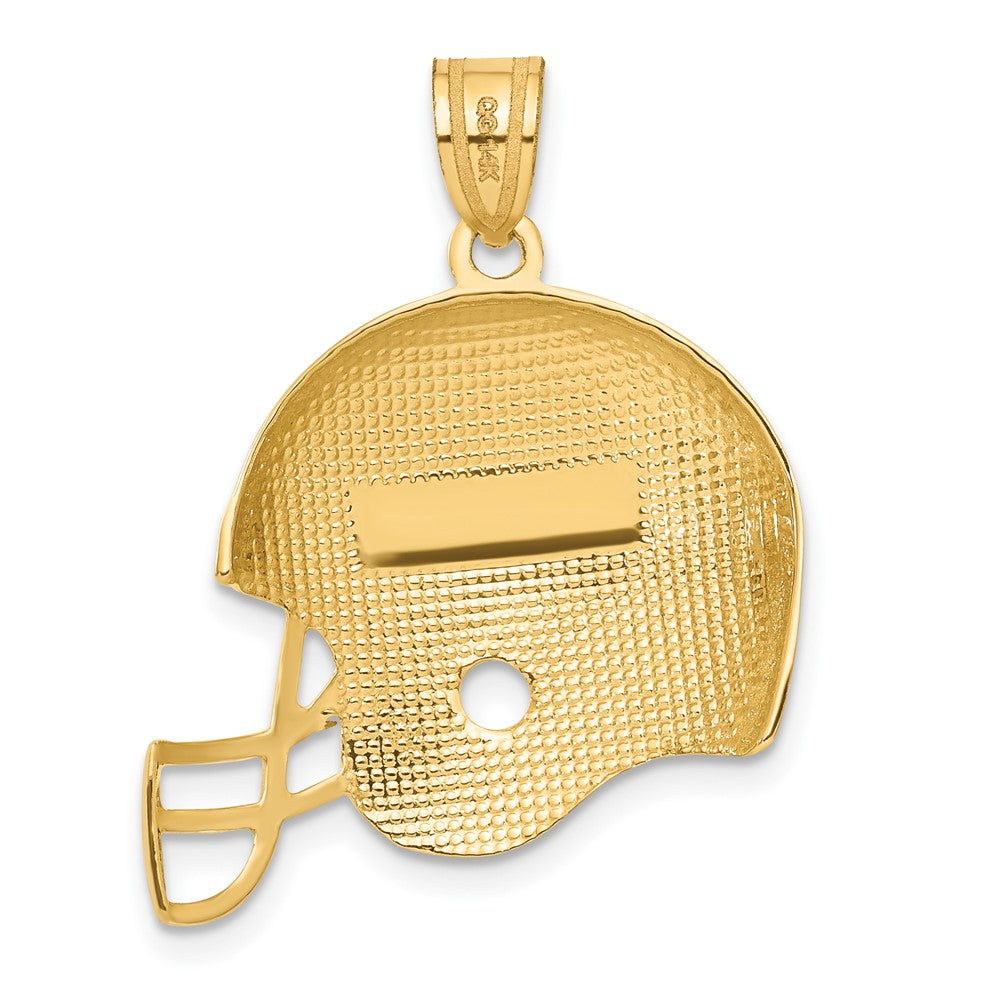 14K Gelbgold Football-Helm-Anhänger, gebürstet