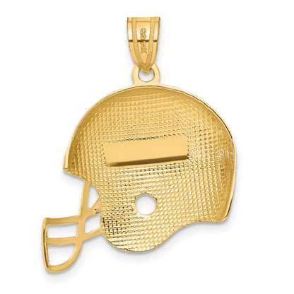 14K Gelbgold Football-Helm-Anhänger, gebürstet