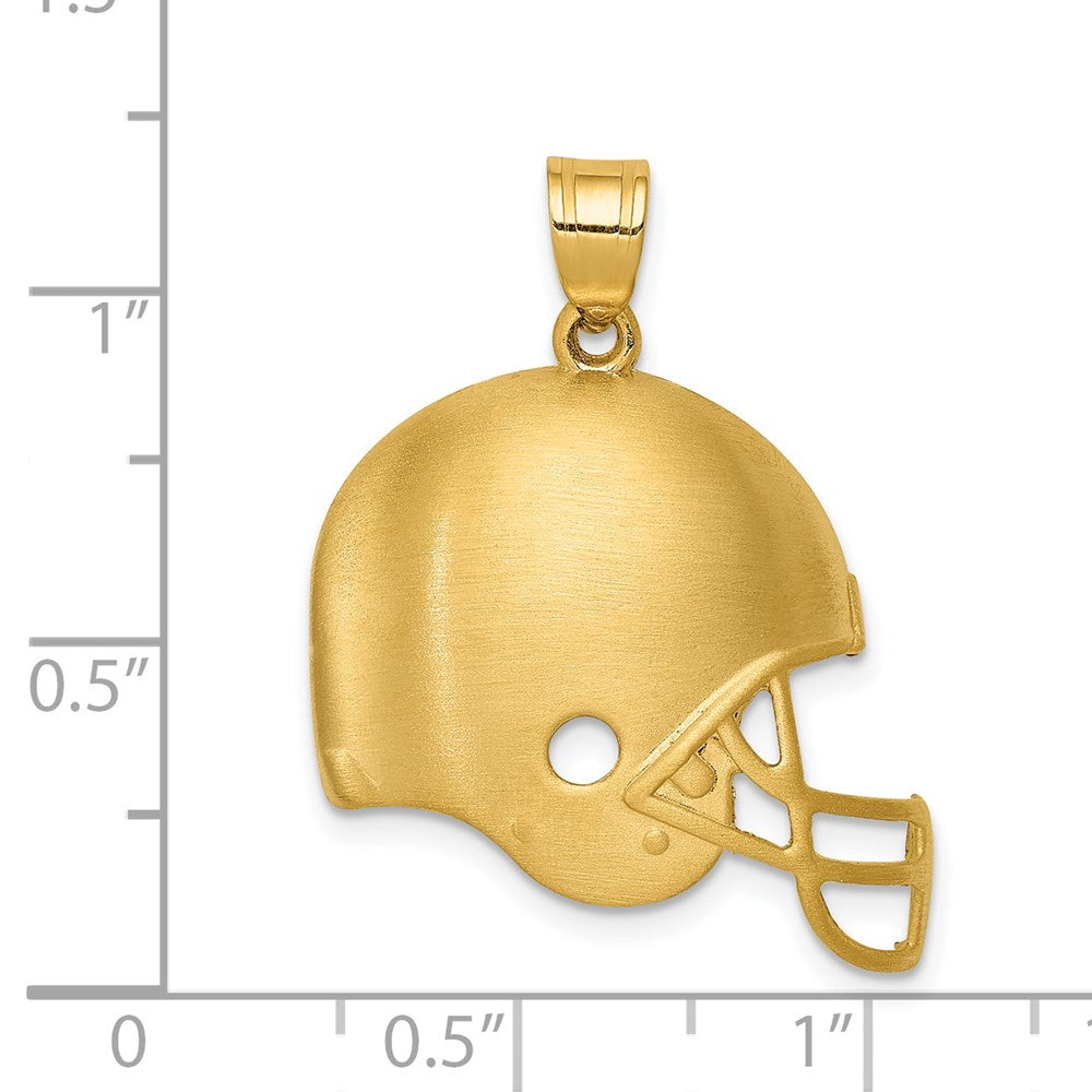 14K Gelbgold Football-Helm-Anhänger, gebürstet
