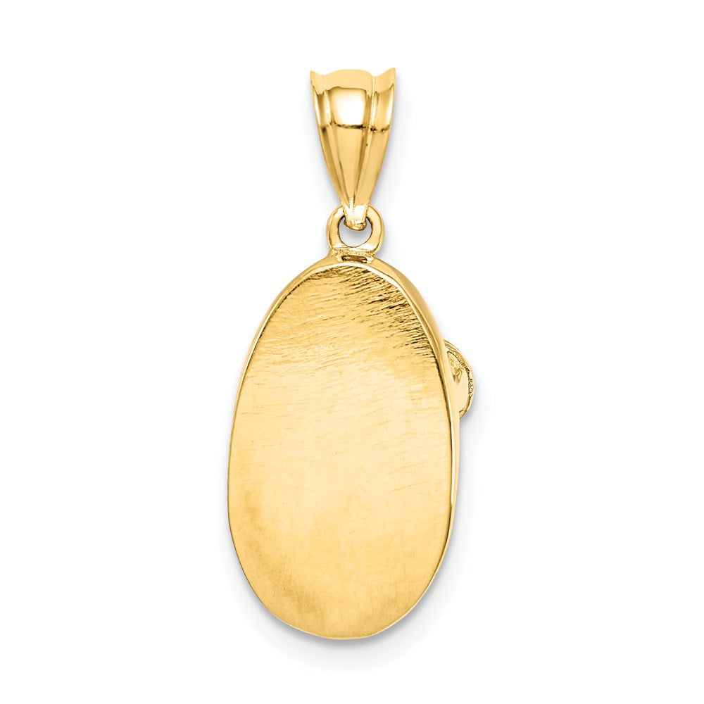 14K Gelbgold polierter 3D-Baby-Schuh-Anhänger