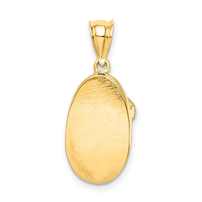 14K Gelbgold polierter 3D-Baby-Schuh-Anhänger